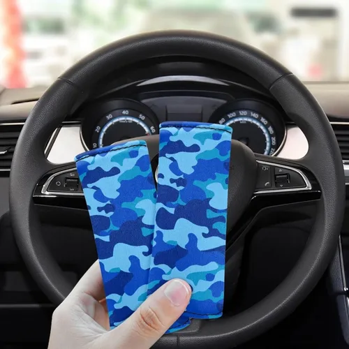 Vista 4 de Belidome Manija de equipaje de camuflaje azul militar para maleta para identificación de equipaje de viaje, cubierta de mango, marcador