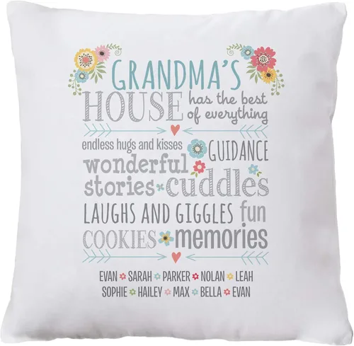 Vista 6 de Let's Make Memories Almohada personalizada – A Grandparents Love for Grandma – para ella – para ella – para ella – Cuadrado de 15 pulgadas