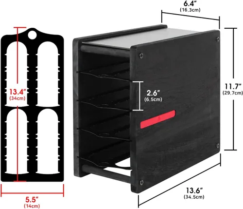 Vista 3 de J JACKCUBE DESIGN MK746C - Cápsula de café de madera rústica negra con 4 niveles, con capacidad para 80 unidades, compatible con Nespresso Vertuo Pod