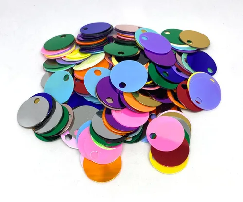 Vista 26 de Paillettes de lentejuelas redondas planas de 10/20/1.181 in, agujero de 0.157 in, mezcla de colores, lentejuelas acrílicas, 1,76 onzas (1.76 oz)