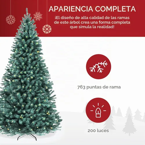 Vista 4 de Best Choice Products Árbol de Navidad de abeto azul preiluminado, decoración artificial con bisagras completas, 100 luces incandescentes blancas
