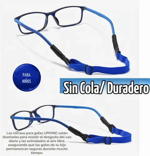 Vista 5 de Correa ajustable para lentes para niños, 5 correas sin cola, correa de soporte para lentes para niños y niñas Negro