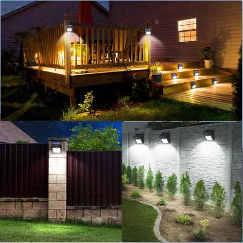 Vista 9 de Luposwiten Luces solares para exteriores, 28 LED, luces solares con sensor de movimiento con ángulo de movimiento de 125°, impermeable, IP65