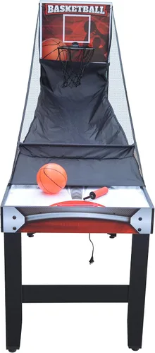 Vista 8 de Hathaway Scout - Mesa multijuego 4 en 1 de 54 pulgadas, ideal para salas de juegos familiares, incluye baloncesto de arcade, hockey de aire, tenis