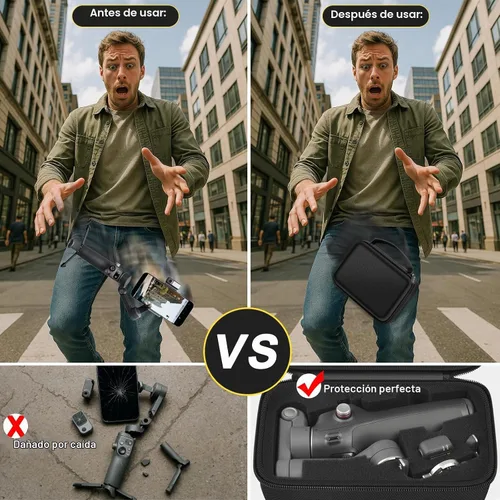 Vista 5 de Comecase Funda rígida para DJI Osmo Mobile 8, OM 7 Pro y OM 7, forro de Negro