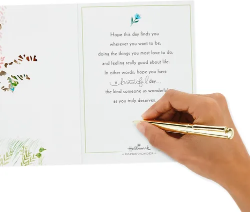 Vista 6 de Hallmark Paper Wonder - Tarjeta de cumpleaños desplegable para mujer (Día hermoso)