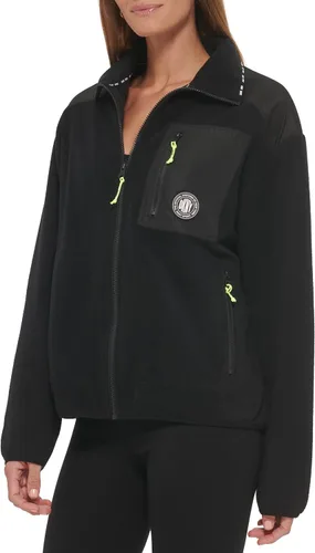 Vista 3 de DKNY Women's Sport Full Zip Hybrid Polar Fleece Jacket