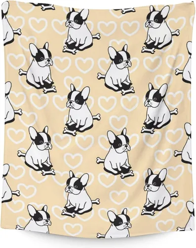 Vista 7 de Manta personalizada de bulldog francés con texto y nombre, 30 x 40 pulgadas, manta de franela suave, cálida, ligera y acogedora, regalo para amantes