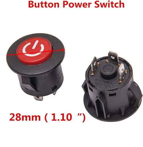 Vista 2 de Accesorio de repuesto para interruptor de arranque de botón de encendido, para 20A 12VDC aplicable con vehículos eléctricos para niños