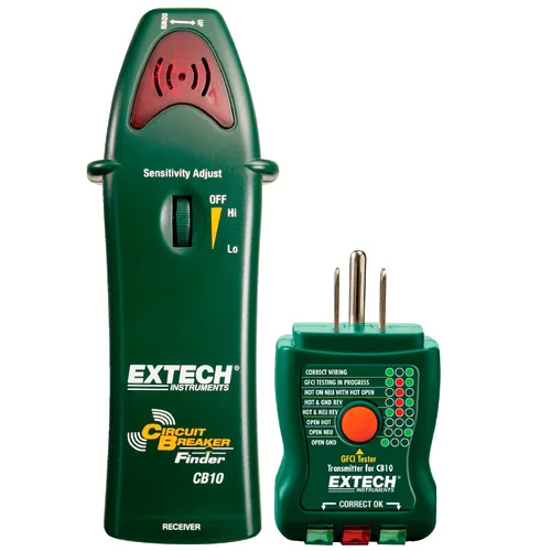 Vista 8 de Extech CB10-Kit - Kit de resolución de problemas eléctricos portátil con 5 funciones Buscador de disyuntores, probador de receptáculos GFCI