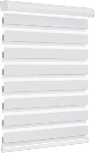 Vista 6 de Persianas Zebra de tamaño personalizado para ventanas, puertas corredizas de cristal, sin cables, persianas enrollables de cebra con cenefa filtrado