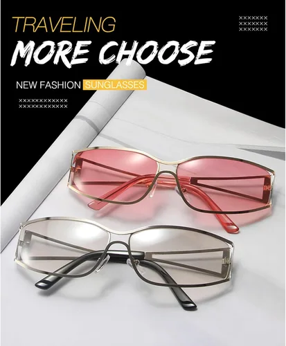 Vista 6 de Y2K - Lentes de sol para mujeres y hombres, lentes de sol de moda 2000S con marco de metal
