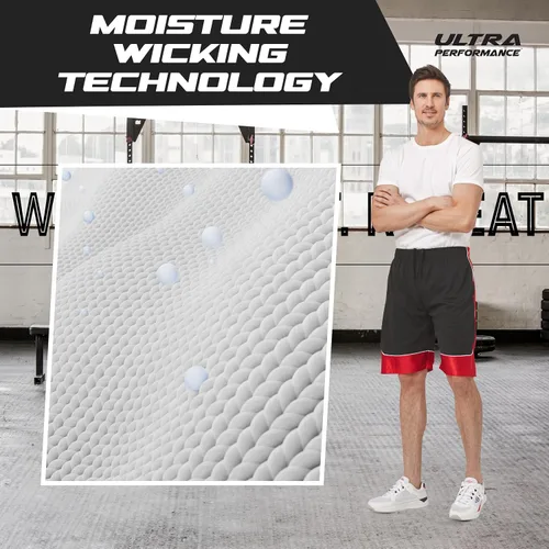 Vista 4 de Ultra Performance Paquete de 5 pantalones cortos para hombre, pantalones cortos atléticos de gimnasio, pantalones cortos de baloncesto para hombres