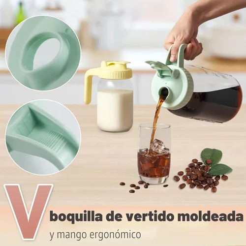 Vista 3 de Paquete de 2 tapas para frascos Mason de boca ancha en forma de V con asa, tapa con pico vertedor para frasco Mason con tapa abatible extendida