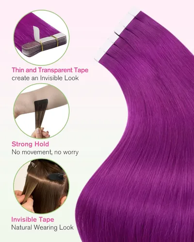 Vista 57 de YoungSee Extensiones de Cabello Humano con Cinta Balayage Extensiones de Cabello con Cinta Marrón Oscuro Extensiones de Cabello con Cinta Ombre