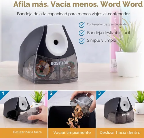 Vista 2 de Saca puntas eléctrico compacto de escritorio Stanley Bostitch, Negro