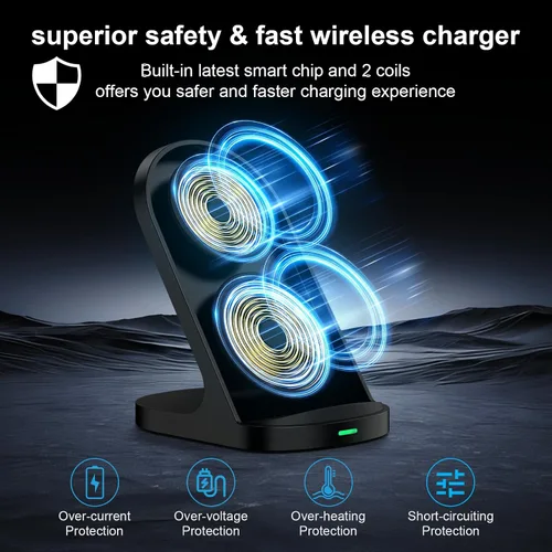 Vista 5 de Soporte de carga rápida del cargador inalámbrico Samsung de 15W para Galaxy S26 Ultra S26+ Desk Wireless Android Phone Charger Charging Station
