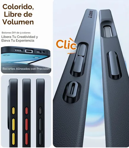 Vista 5 de TORRAS Funda para iPhone 16 Pro Guardian a prueba de golpes, protección de prueba de grado militar 4X, botones DIY antiarañazos, delgada, fina,