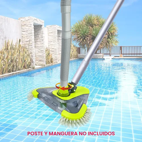 Vista 5 de Sepetrel Cabezal de aspiradora de piscina mejorado con cepillo lateral y adaptador de manguera giratorio universal, forma triangular pesada