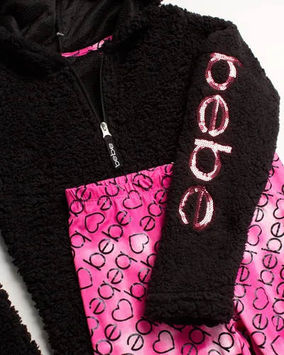 Vista 4 de bebe Conjunto de leggings para niñas conjunto completo de ropa con capucha Sherpa de 2 piezas 4-14