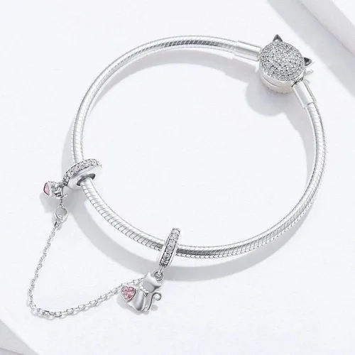 Vista 4 de Cierre de clip de plata esterlina para pulsera Pandora Charm