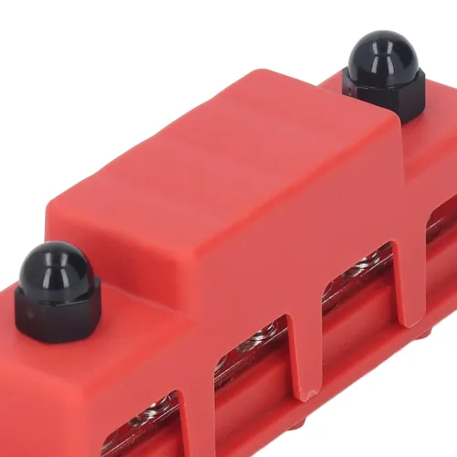 Vista 8 de 2 unids M8 250A Tornillo Terminal Bus Bar Distribución de Energía Bloque ABS Aleación de Zinc DC 48V 4 Terminal Automotriz