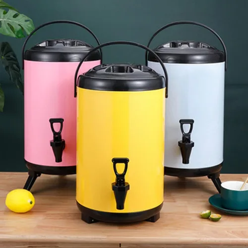 Vista 4 de Dispensador de bebidas, dispensador de bebidas aislado de 8 litros, cubo dispensador de bebidas frías y calientes aisladas, dispensador de bebidas