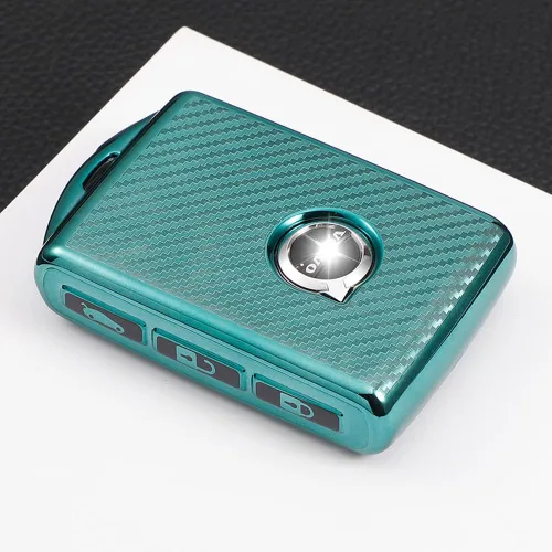 Vista 2 de Funda para llavero de automóvil con textura de fibra de carbono de TPU, se adapta a Volvo XC90 XC60 XC40 S60 S90 V90 V60 Polestar 1 T5 T6 Accesorios