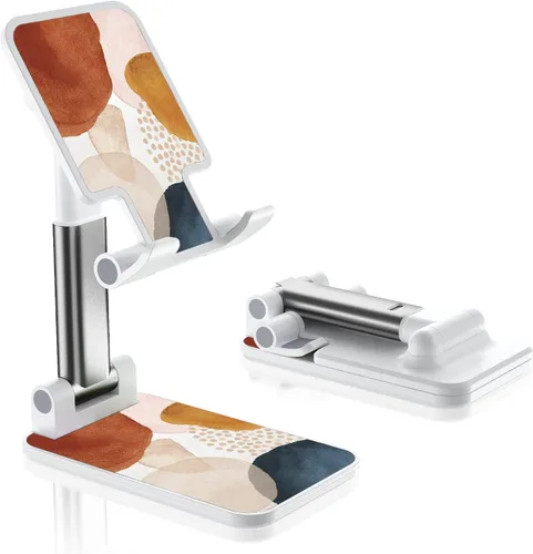 Vista 16 de Soporte de teléfono plegable para escritorio - Soporte de teléfono celular de ángulo ajustable - Adecuado para iPhone, Samsung - Flor negra