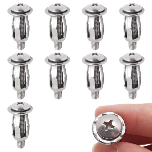 Vista 15 de Anclajes de Pared Huecos con Tornillos de Servicio Pesado, Pernos Molly de Acero al Carbono Galvanizado en Zinc Anclajes de Pared para Paneles