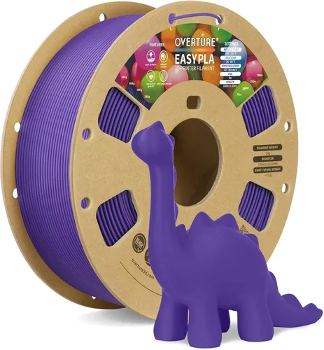 Vista 128 de OVERTURE - Filamento de ácido poliláctico (Easy PLA) para impresora 3D de 1.75 mm, bobina de cartón de 2.2 libras, precisión dimensional +/- 0.02