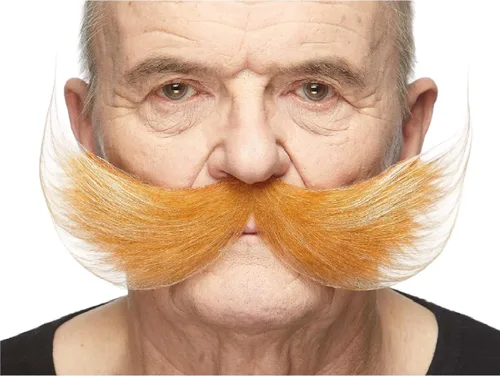 Vista 58 de Mustaches Self-Adhesive Fake Mustache, Synthetic Fur Costume Accessory Set Arqueólogo gris con blanco