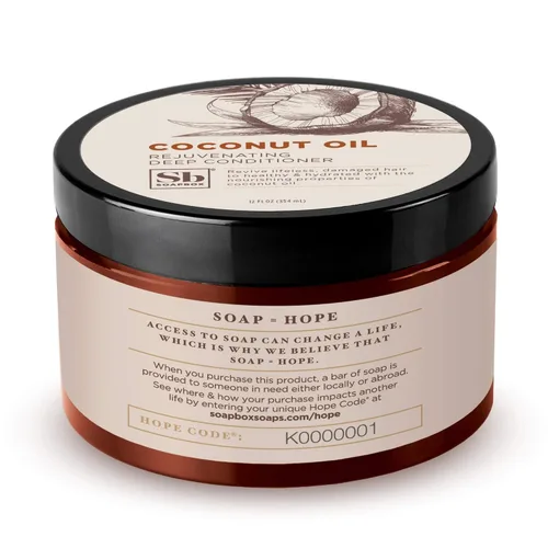 Vista 4 de Soapbox Coconut & Shea - Acondicionador profundo rejuvenecedor, tratamiento hidratante para cabello seco y dañado, deja el cabello suave, liso e