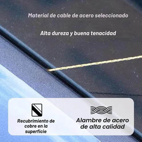 Vista 5 de Dos piezas de alambre recortado para parabrisas, longitud de 65.6 ft, (2, dorado)