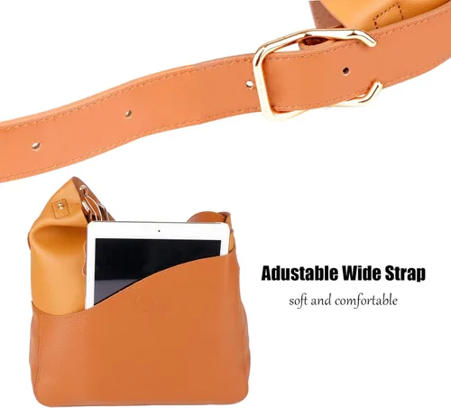 Vista 5 de Bolso de mano de cuero genuino para mujer, bolso de mano suave, bolso cruzado de moda
