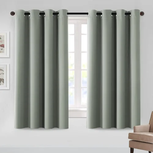 Vista 35 de MeilleMaison Cortinas opacas para dormitorio, con aislamiento térmico, oscurecimiento de habitación, cortinas insonorizadas para ventana, cortinas