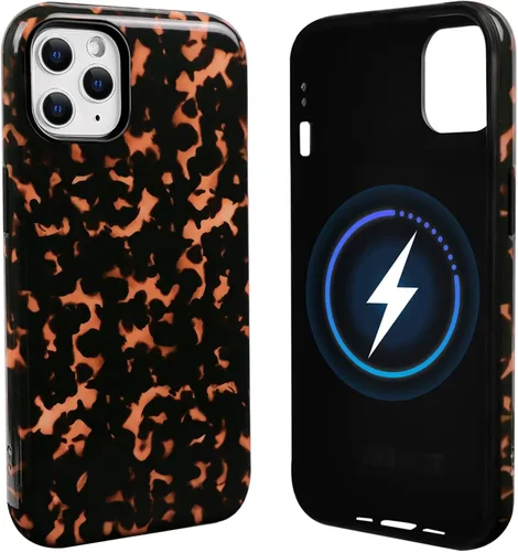 Vista 9 de NITITOP Funda magnética compatible con iPhone 11, compatible con MagSafe lindo diseño estético de leopardo ámbar tortuga para mujeres, hombres