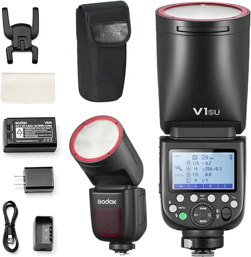 Vista 10 de Flash GODOX V1-C Versión USA para Canon, Flash Speedlight V1-CU con 2.4G Inalámbrico TTL, Batería Recargable, Sincronización de Alta Velocidad
