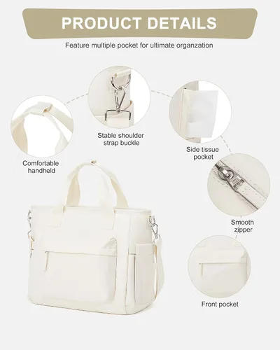 Vista 4 de Bolsa de almuerzo para mujer, caja de almuerzo grande para adultos para mujeres y hombres, bolsa de almuerzo aislada con bandolera para trabajo