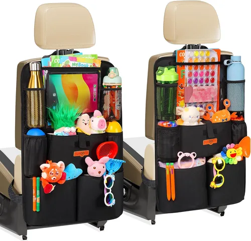Vista 13 de SURDOCA Organizadores y almacenamiento de automóvil, organizador de asiento de automóvil mejorado con soporte para tableta de pantalla táctil de 11