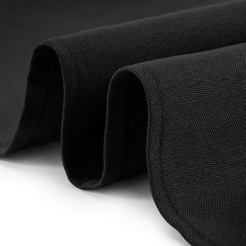 Vista 3 de Lann's Linens - 5 manteles ajustables prémium de 4 pies para mesas rectangulares de 48 x 24 pulgadas - Boda/banquete/feria - Fundas de tela de Negro
