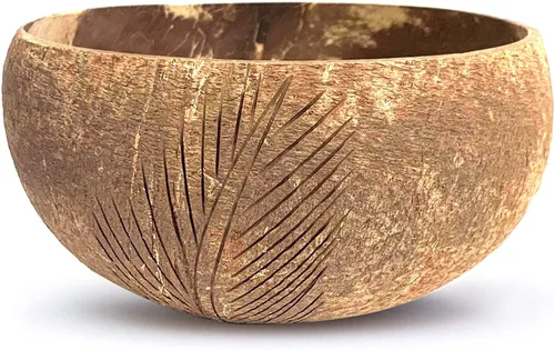 Vista 2 de Rainforest Bowls Cuenco de coco de palmera – Cuenco de arte sostenible inspirado en la naturaleza – Hecho a mano de una cáscara de coco recuperada