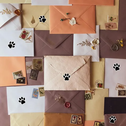 Vista 5 de STARLIBOO Calcomanías con estampado de patas, calcomanías de pata de perro de 1.5 pulgadas, 600 calcomanías de patas de cachorro, calcomanías