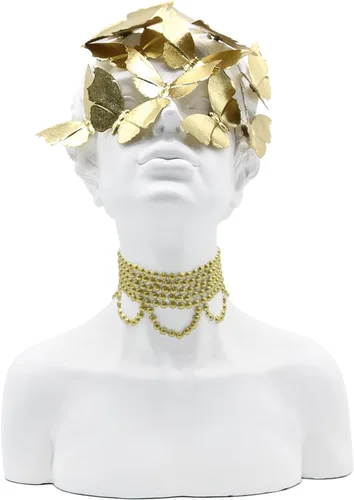 Vista 11 de Lukitas Busto femenino abstracto con escultura de mariposas, estatua de Afrodita, decoración artística de figura corporal, belleza de defectos
