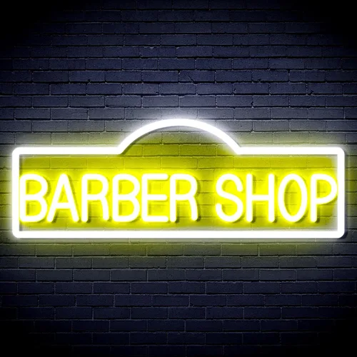 Vista 12 de ADVPRO Señal de neón LED de silicona flexible de Barber Shop - rojo y azul - st16s42-fnu0358-rb