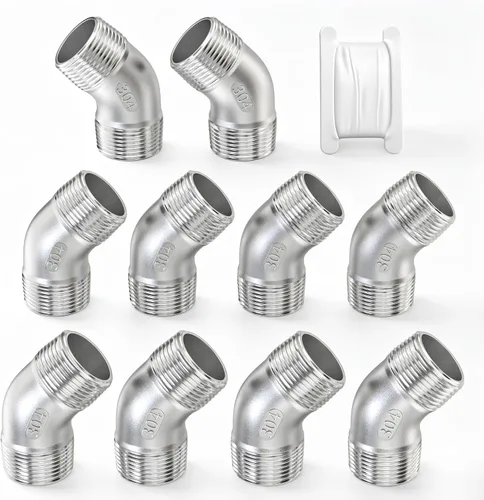 Vista 35 de TAISHER 2 piezas de acero inoxidable 304 accesorios de codo de 90 grados, tubo hembra NPT de 1 pulgada a 1 pulgada NPT hembra 304 accesorio