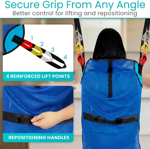 Vista 13 de Vive Patient Lift Sling - Eslinga de transferencia de malla para ducha y uso doméstico