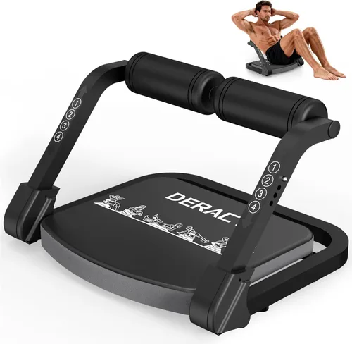 Vista 9 de DERACY Equipo de ejercicio para sentarse, máquina de abdominales ajustable, máquina multifuncional para sentarse, equipo de entrenamiento abdominal