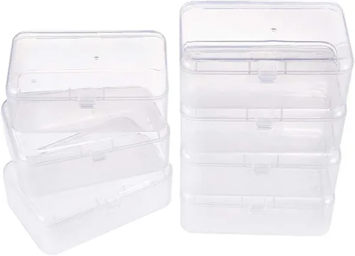 Vista 15 de BENECREAT Paquete de 24 contenedores cuadrados de plástico transparente de 1.38 x 1.38 x 0.7 pulgadas, con tapa para artículos, tapones