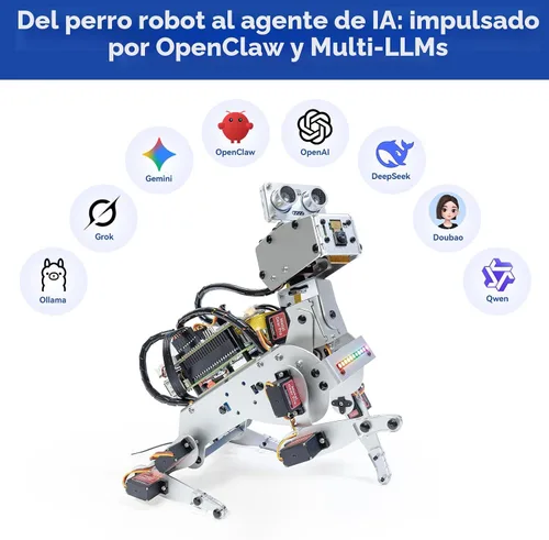 Vista 2 de SunFounder PiDog AI Robot Dog Kit para Raspberry Pi 5/4/3B+/Zero 2W, Openclaw LLMs ChatGPT/Gemini/Grok, reconocimiento de voz y video, pitón